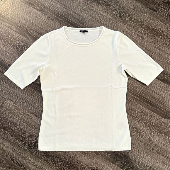 Lafayette 148 short sleeve rolled cut out detail neck - Picture 1 of 9